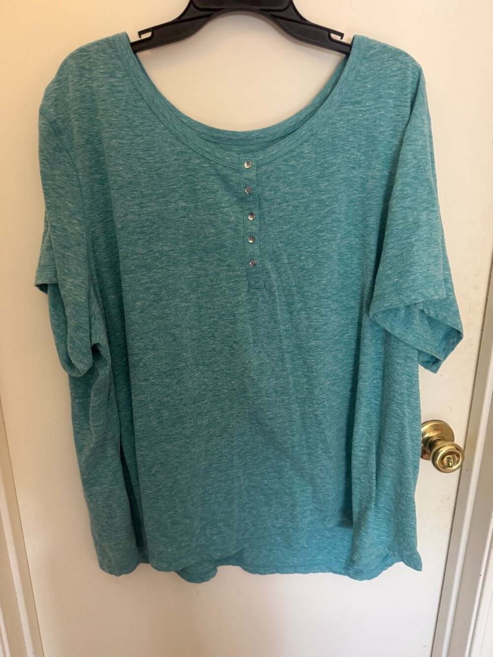 Faded Glory Teal Henley Shirt W 4X